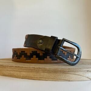 Pistil Brown Western Woven Genuine Leather Made in India Size Medium